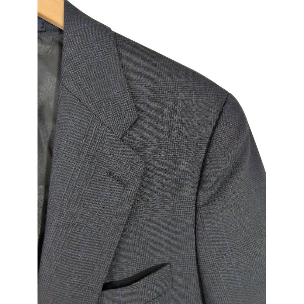 Chaps Ralph Lauren Blazer Jacket Sport Coat Mens 41R‎ Blue Windowpane All Season